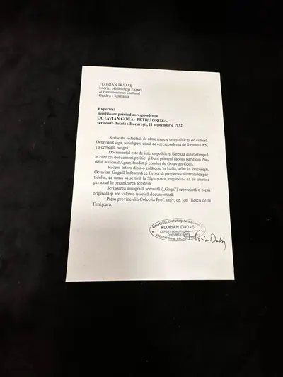 O scrisoare autografă semnată de Octavian Goga și adresată lui Petru Groza 2