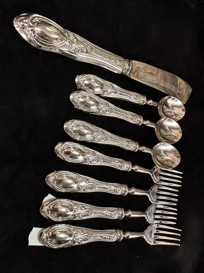 Set de tacâmuri vintage realizat din argint 800 3