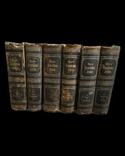 Set 6 volume cărți vechi „Meyers Konversations-Lexikon”