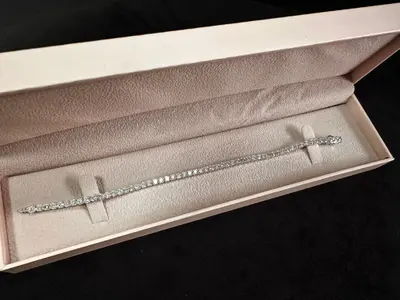 Brățară tenis din aur alb 14K cu diamante naturale 5.66 ct