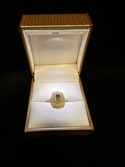 Inel aur galben 18K cu diamante naturale (VVS) + certificat gemologic 2
