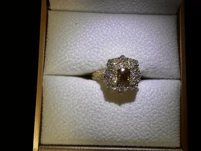 Inel aur galben 18K cu diamante naturale (VVS) + certificat gemologic 3