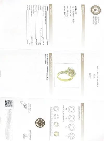 Inel aur galben 18K cu diamante naturale (VVS) + certificat gemologic 5