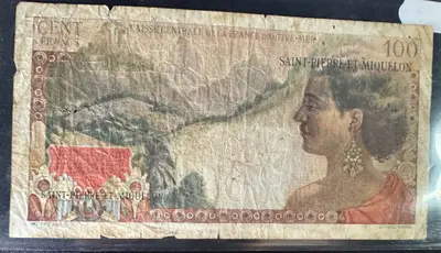 Bancnotă rară 100 Francs – Saint-Pierre-et-Miquelon (Franța colonială) 2
