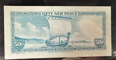 Bancnotă 50 Pence – Isle of Man – cu Queen Elizabeth II 2