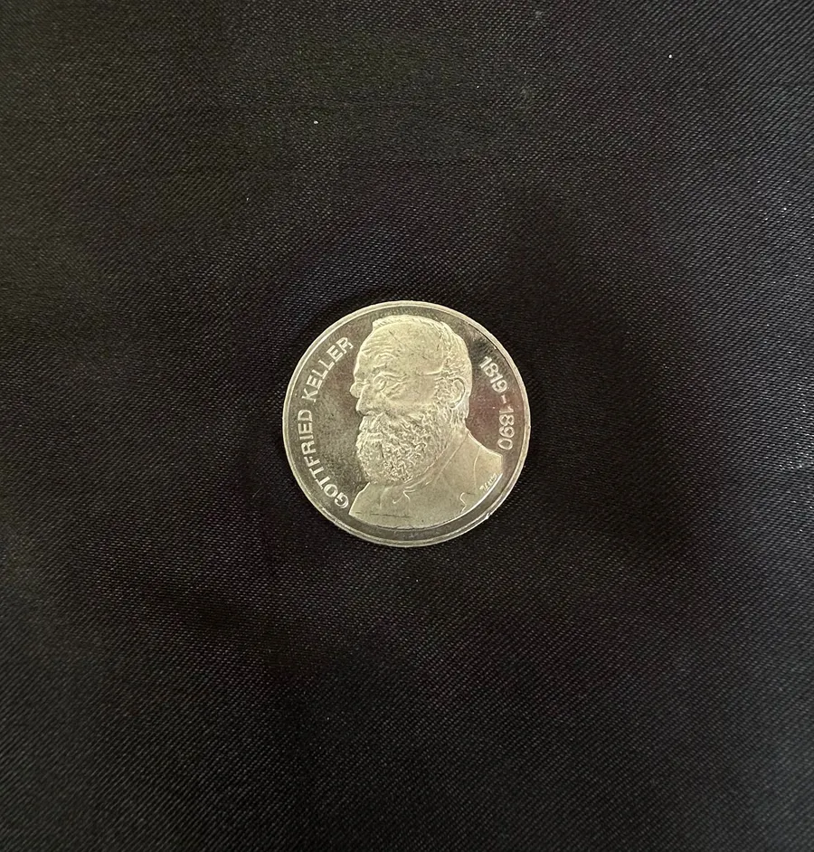 Monedă Comemorativă 5 Franci Elveția 1990 - Gottfried Keller