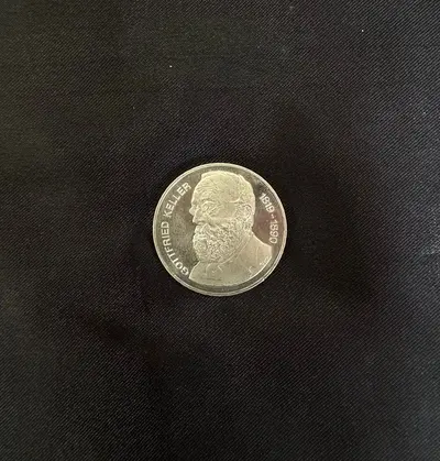 Monedă Comemorativă 5 Franci Elveția 1990 - Gottfried Keller
