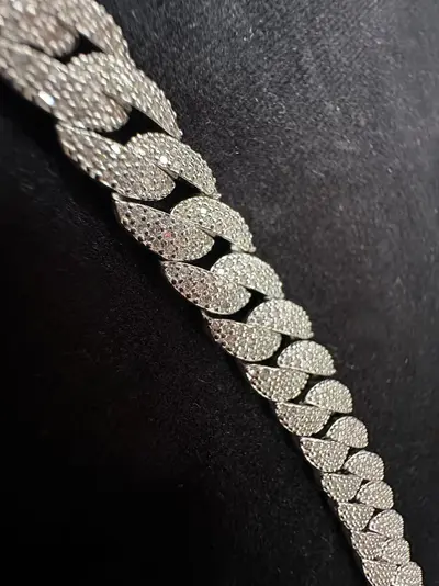 Brățară Cuban Link Iced Out - Argint 925 - 31.05g - Pietre Claritate VVS 4