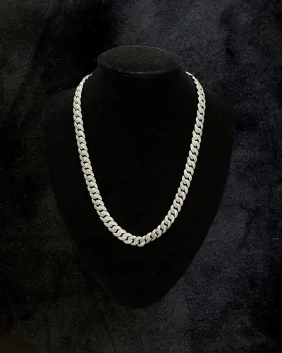 Lanț Cuban Link Iced Out - Argint S925 - 97.75g - 50cm - Claritate VVS