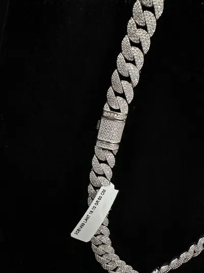 Lanț Cuban Link Iced Out - Argint S925 - 97.75g - 50cm - Claritate VVS 3